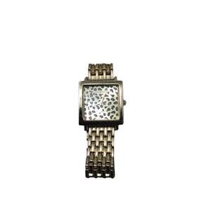 Lane Bryant Gold Tone Leopard Print Square Face Watch